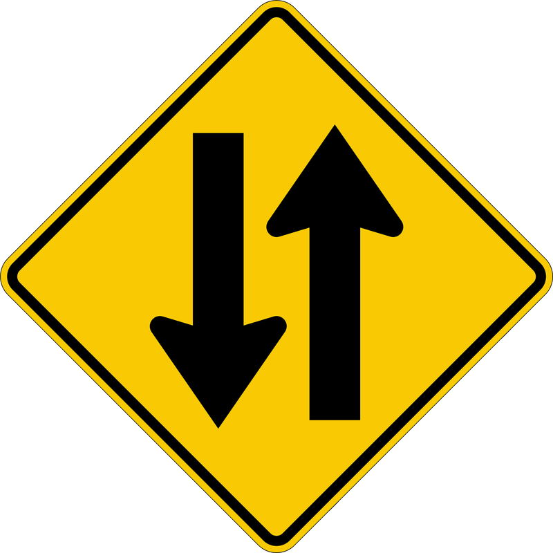 Two-Way Traffic Symbol Sign-36 " x 36 ", High Intensity Prismatic (HIP)