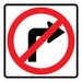 R3-1 white, red and black No Right Turn Symbol High Intensity Prismatic (HIP) square sign size 36 " x 36 "