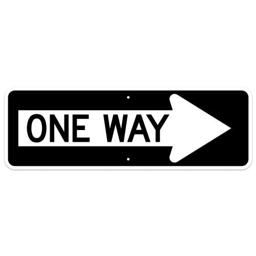 Black and White, Rectangle, R6-1R One Way Arrow Sign, Right