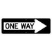 Black and White, Rectangle, R6-1R One Way Arrow Sign, Right