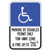 Handicap Symbol, Parking by Disabled Permit Fine Sign (Florida)- 12 " x 18 ", Advanced Engineer Grade Prismatic (AEGP)