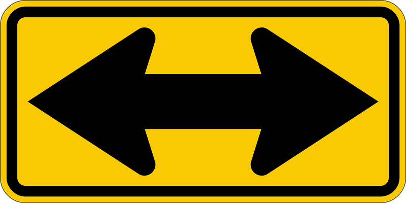 36" X 18" Large Double Arrow Sign High Intensity Prismatic (HIP)