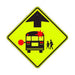 School Bus Stop Ahead Symbol Sign - Diamond Grade Prismatic (DG3) - Fluorescent Yellow-Green (FYG) | 30in x 30in diamond shape