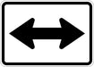 White and black M6-4 Double Arrow Auxiliary High Intensity Prismatic (HIP) Sign | 21" X 15"