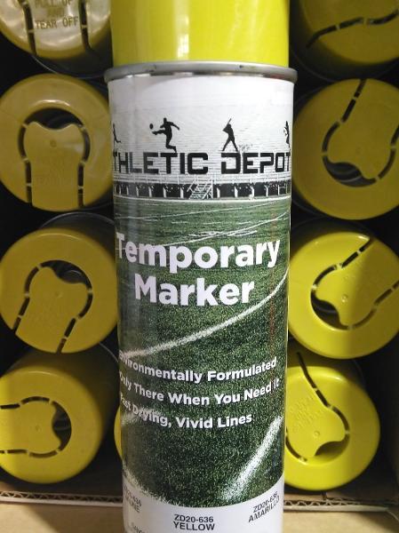 Yellow Temporary Marker for vivid lines on athletic fields - athletic field marking paint