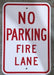 White and Red NO PARKING FIRE LANE Advanced Engineer Grade Prismatic (AEGP) | 12 " x 18 "