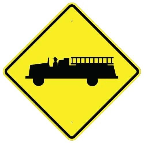 Emergency Vehicle Crossing Sign 30 " x 30 ", High Intensity Prismatic (HIP)