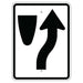 White and Black Vertical rectangle Keep Right Symbol sign with arrow on the right