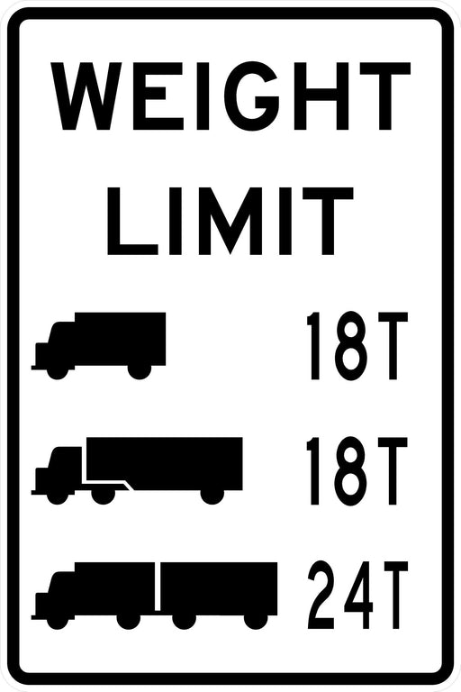 R12-5 Bridge Weight Limit High Intensity Prismatic (HIP) Sign, .080 | 24 " x 36 "