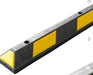 Yellow and Black, Rubber Parking Stop with 2-Way High Visibility Yellow Reflectors