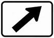 White and Black, M6-2R Right Diagonal Turn Arrow (Auxiliary) Sign