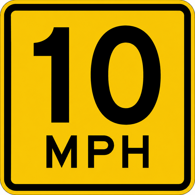 Advisory Speed Plaque Sign 18 " x 18 ", 10 MPH, High Intensity Prismatic (HIP)