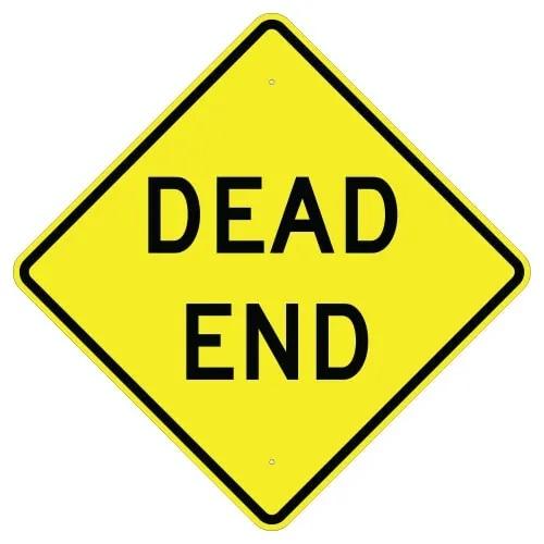 yellow and black W14-1 Dead End High Intensity Prismatic (HIP) Sign | 30 " x 30 "