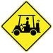 yellow and black Golf Cart Crossing Sign