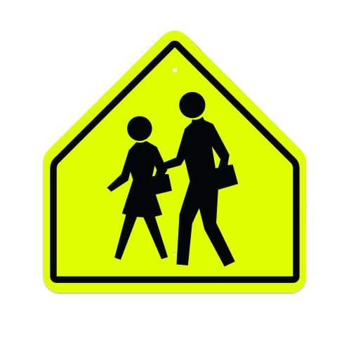 School Crossing Symbol Sign 30 " x 30 ", Diamond Grade Prismatic (DG3)