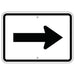 White and Black M6-1 Arrow Auxiliary Sign, Right