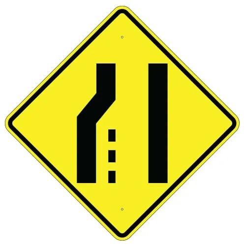 Lane Ends Left Symbol Sign 30 " x 30 ", High Intensity Prismatic (HIP)