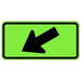 DOWNWARD LEFT Diamond Grade (DG3) Reflective Road Sign, Fluorescent Yellow-Green | 30in x 18in