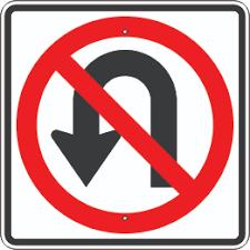 No U Turn Symbol Sign 36 " x 36 ", High Intensity Prismatic