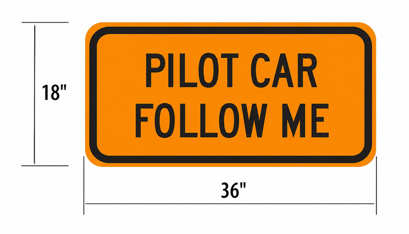Pilot Car Follow Me 36" x 18" Maxx Metal Diamond Grade Prismatic (DG3)