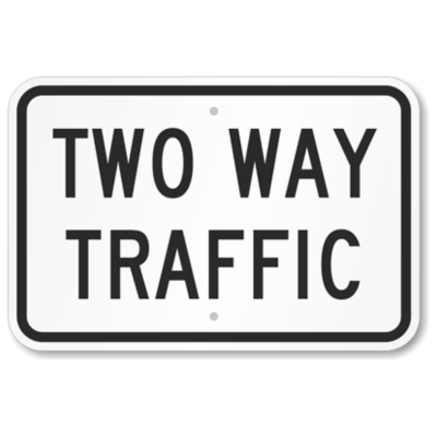 Two Way Traffic - 12" x 18" Diamond Grade (DG3)