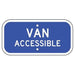 R7-8b Van Accessible sign on blue background with white text.