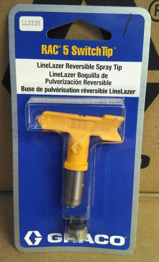 Yellow handle, GRACO LINELAZER RAC 5 SwitchTip, 335 PART NUMBER: LL5335 in blue packaging