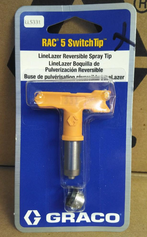 Yellow Handle, GRACO LineLazer RAC 5 SwitchTip, 331 Part Number: LL5331 in blue packaging