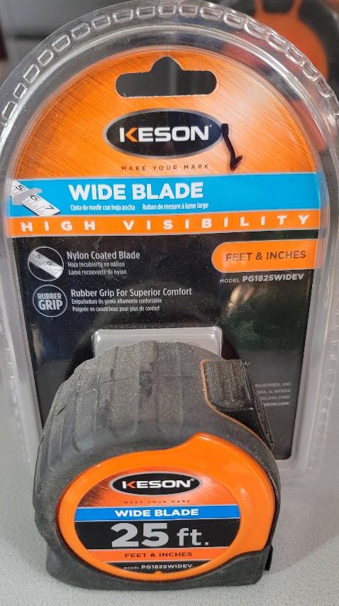 Orange Keson High Visibility  Wide Blade 25ft 