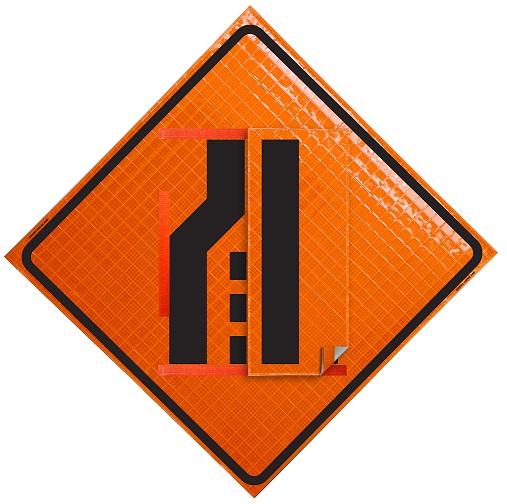 Orange 48" Super Bright Transition Sign with Straight Bar Overlay 