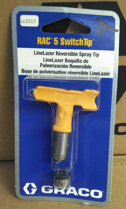 Yellow Graco LL5317 - LineLazer RAC 5 SwitchTip, 317 in blue packaging