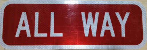 Red and White ALL WAY MUTCD Compliant Supplemental Stop Sign